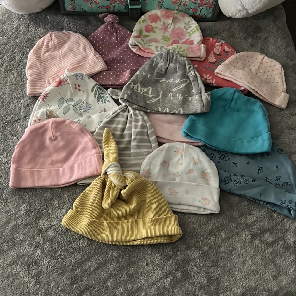 Bundle of girls baby hats